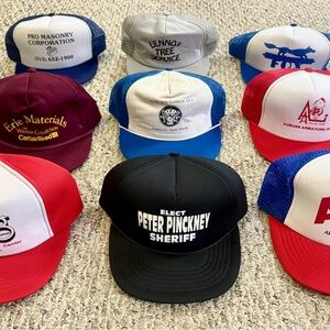 Vintage Auburn NY Local Snapback / Trucker Hats Advertising 80s 90s Lot Of 9